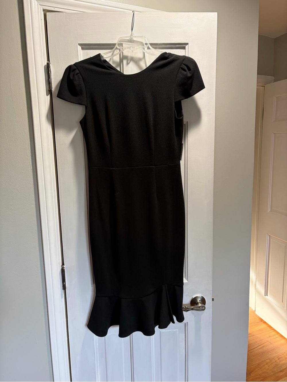 Classic Black Ruffle-Hem Women's Dress